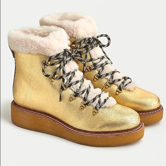 Winter Boots Fur Wedge Crepe Sole 